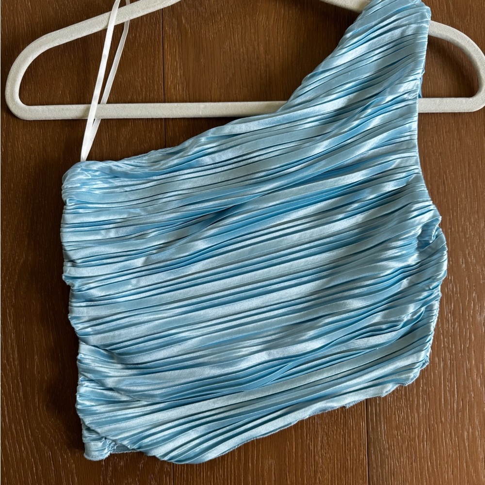 Princess Polly Light Blue One-Shoulder Top